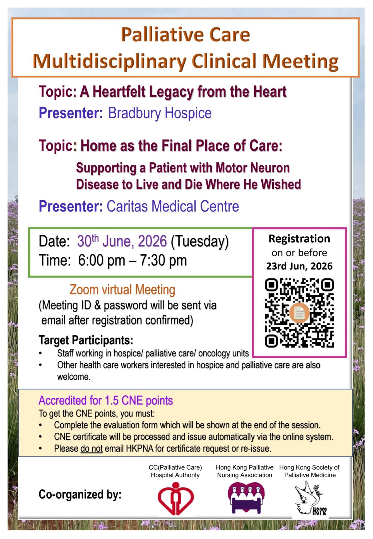 Palliative Care Multidisciplinary Clinical  Meeting (MDM)&nbsp;2026-06-30